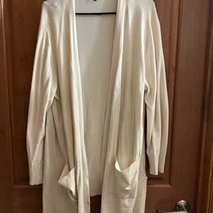 Women's Cream Open Front Cardigan Sweater